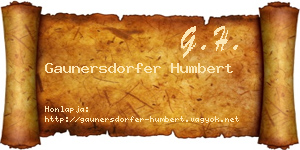 Gaunersdorfer Humbert névjegykártya